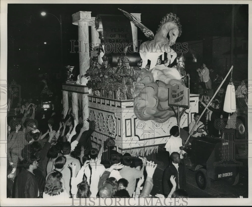 1969 Year of the Dragon Float in Krewe of Pegasus Carnival Parade - Historic Images