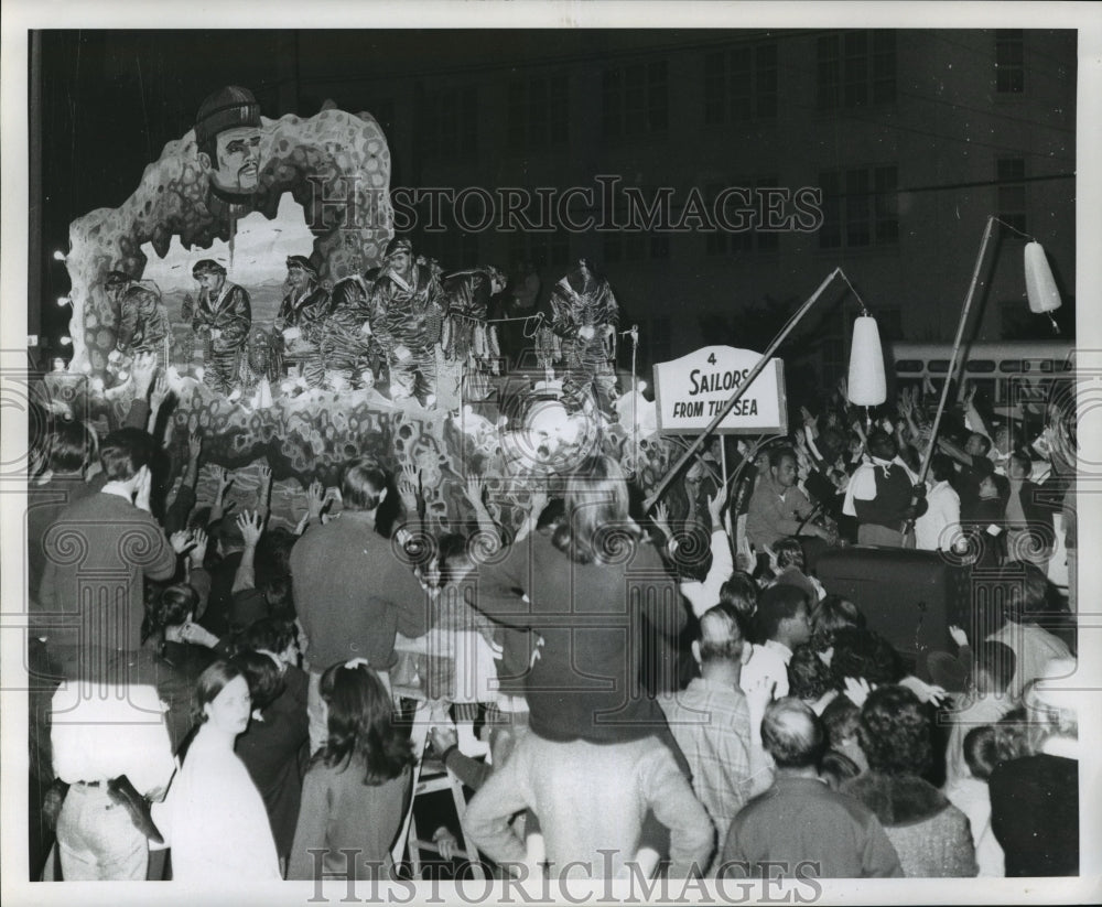 1969 Sailors From the Sea Float in Krewe Of Pegasus Parade - Historic Images