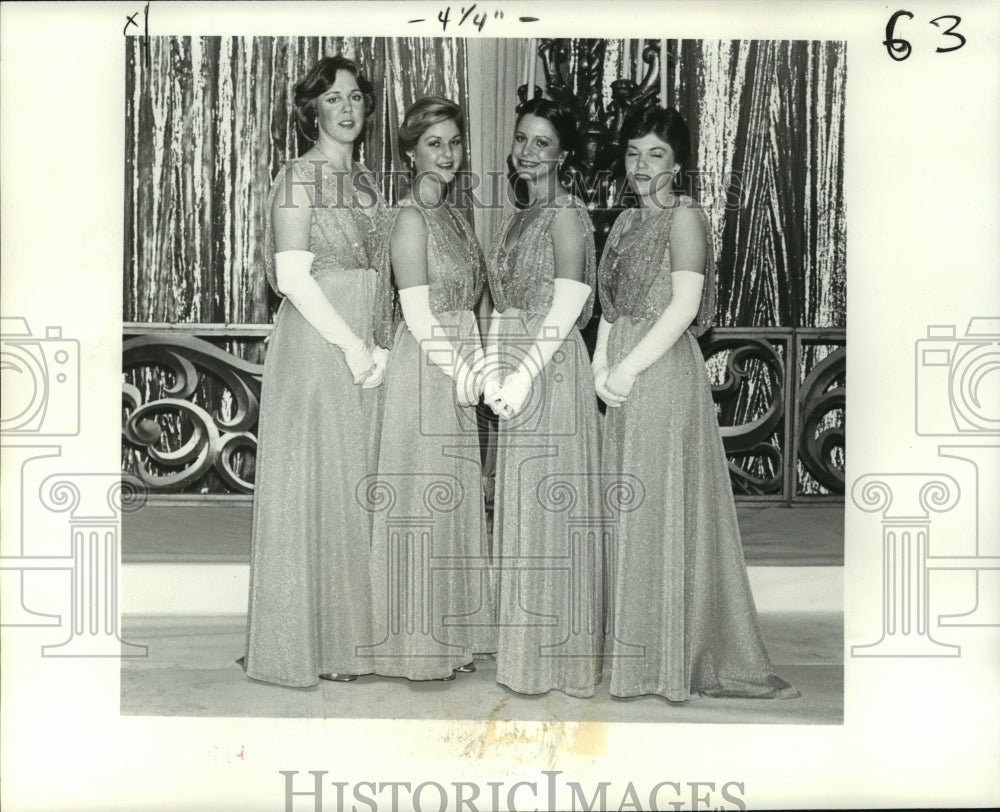 1979 Maids in Hermes Court are G. Doerries, D. Farnsworth &amp; P. Hymel - Historic Images