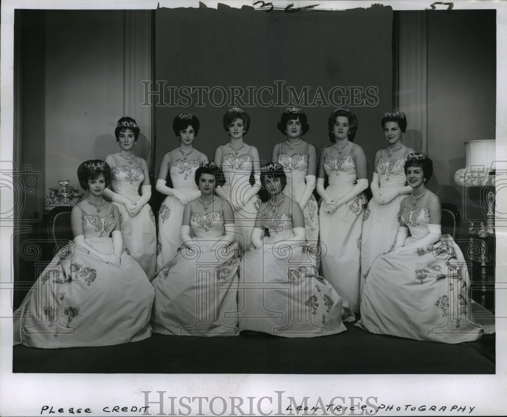 1962 Maids of Honors to Queen of Krewe of Hermes Ball  - Historic Images