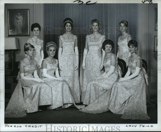 1966 Krewe of Hermes Royal Attendant to Queen at Masquerade Ball - Historic Images