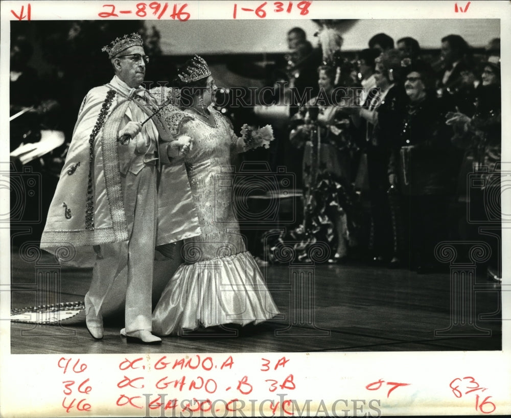 1986 King Lawrence Boesch &amp; Queen Josephine Repak at GANO Ball - Historic Images