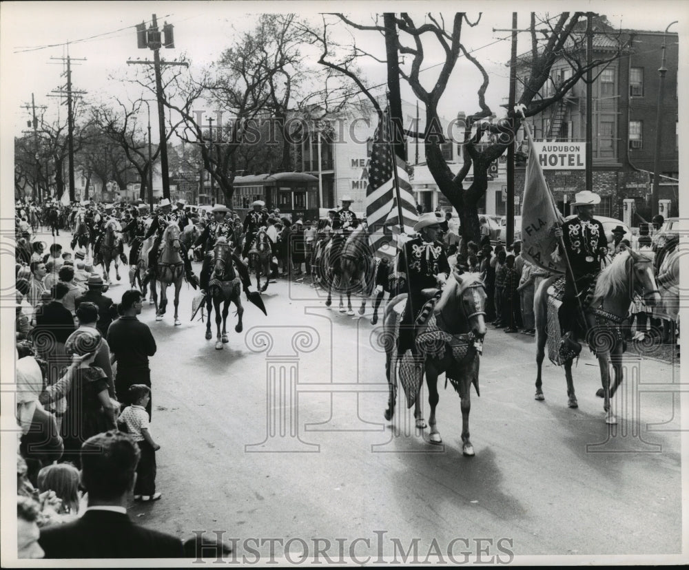 1962 Carnival Parade Escambria County Fla. Sheriffs posse in Parade - Historic Images