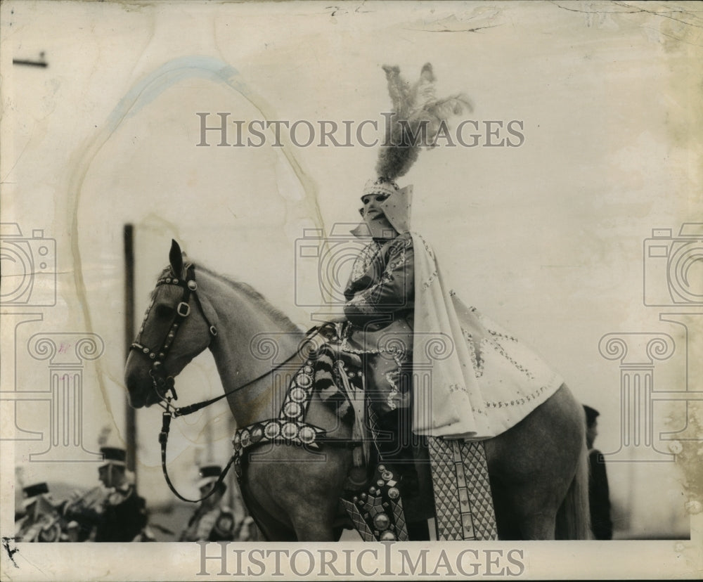 1959 Mardi Gras Masker on Horse Duke at Carnival Parade  - Historic Images