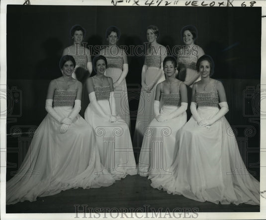 1975 Carnival Ball Maids in this year's Hermes court.  - Historic Images