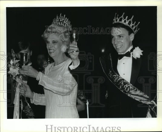 1992 Krewe of Flora Royalty Clara Gammon & Leonard Castiglione - Historic Images
