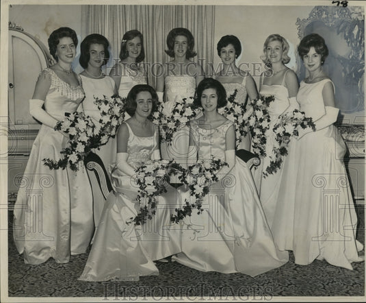 1964 Krewe of Nereus Ball Court of Maids to Queen Nancy Kuhn - Historic Images