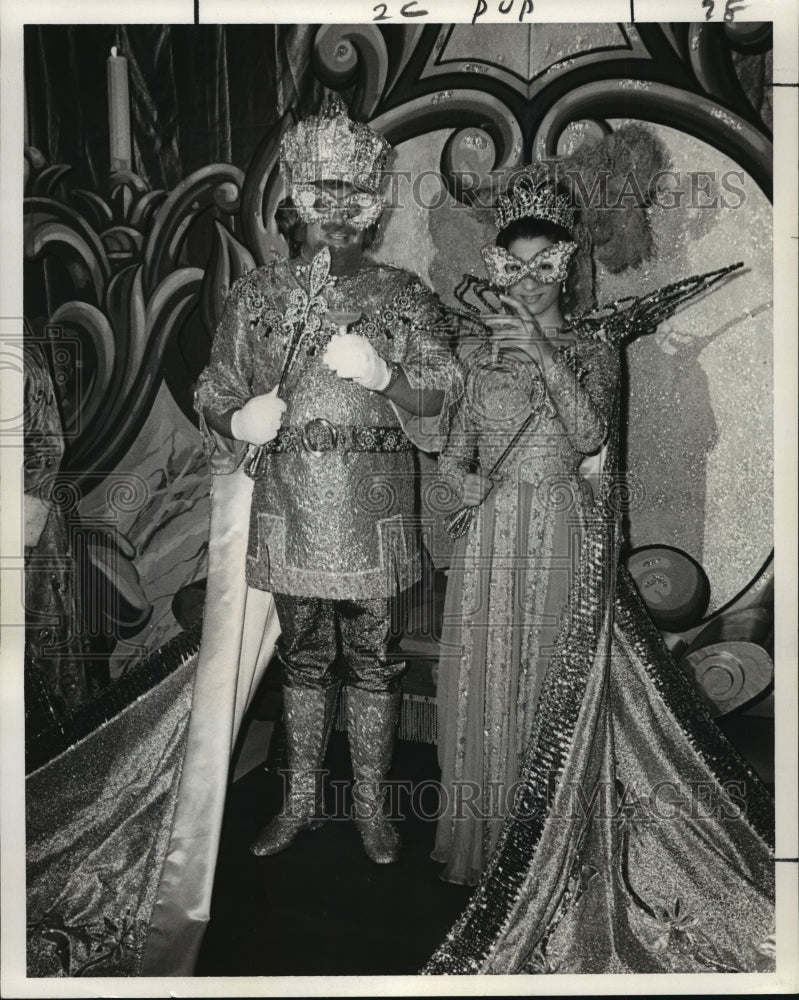 1972 Carnival Ball Krewe of Hephaestus King and Queen.  - Historic Images