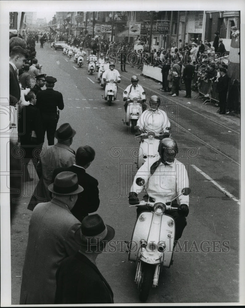 1969 Krewe of Iris Members on Motorbikes in Parade at Mardi Gras - Historic Images