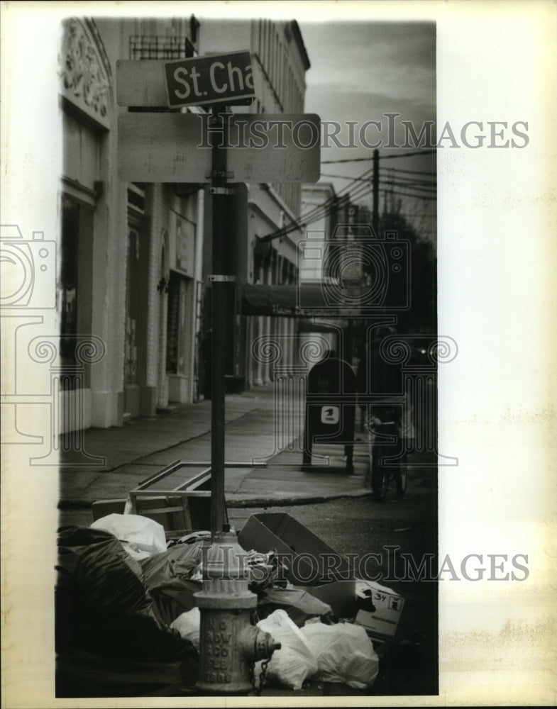 1993 Carnival Trash is Collected on St. Charles Street, New Orleans - Historic Images