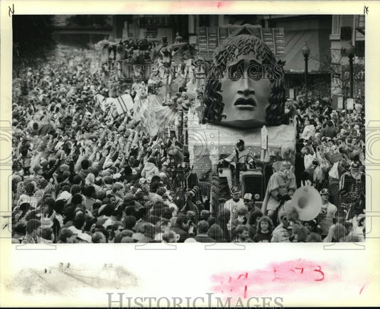 1989 Floats from the Krewe of Rex Mardi Gras parade on Canal Street - Historic Images