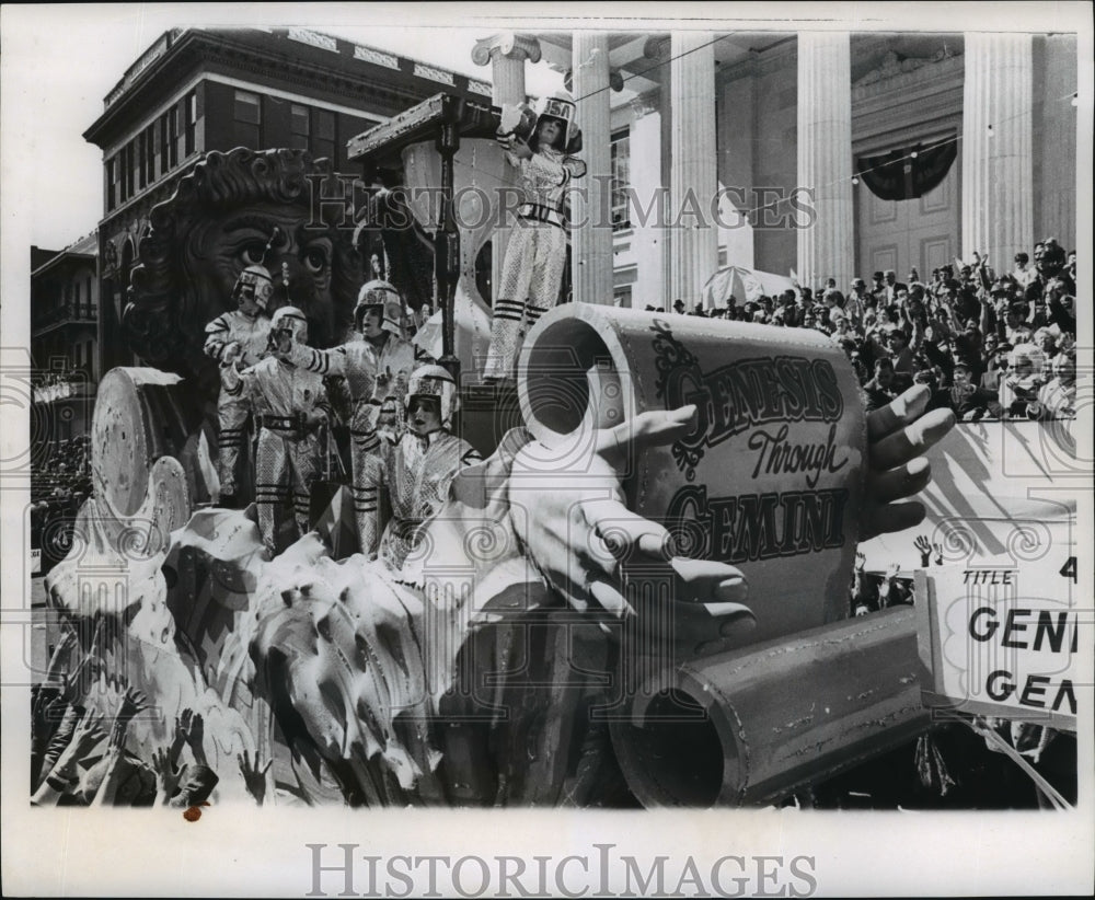 1969 Genesis Through Gemini Float in Krewe of Rex Parade at Carnival - Historic Images
