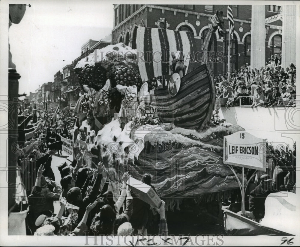 1969 Leif Ericson Float in Krewe of Rex Carnival Parade  - Historic Images