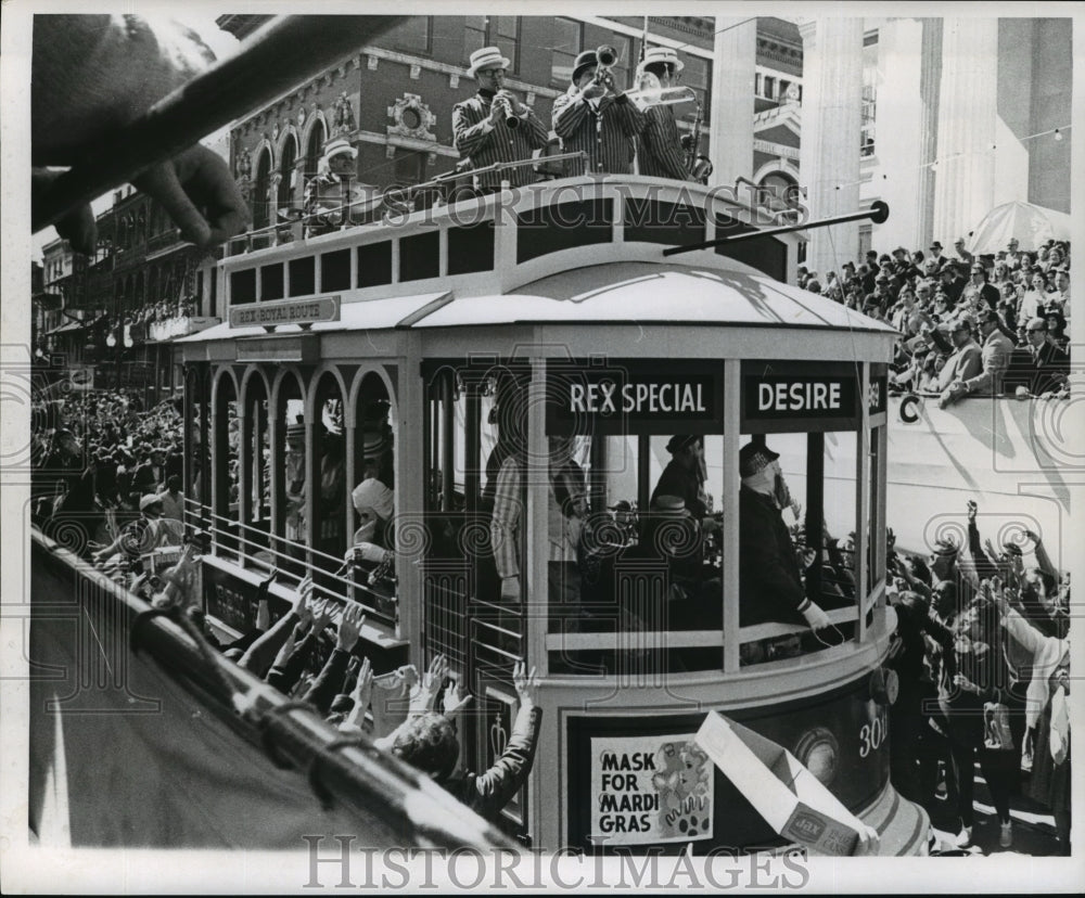 1969 Rex Special Desire Float in Krewe of Rex Parade at Carnival - Historic Images