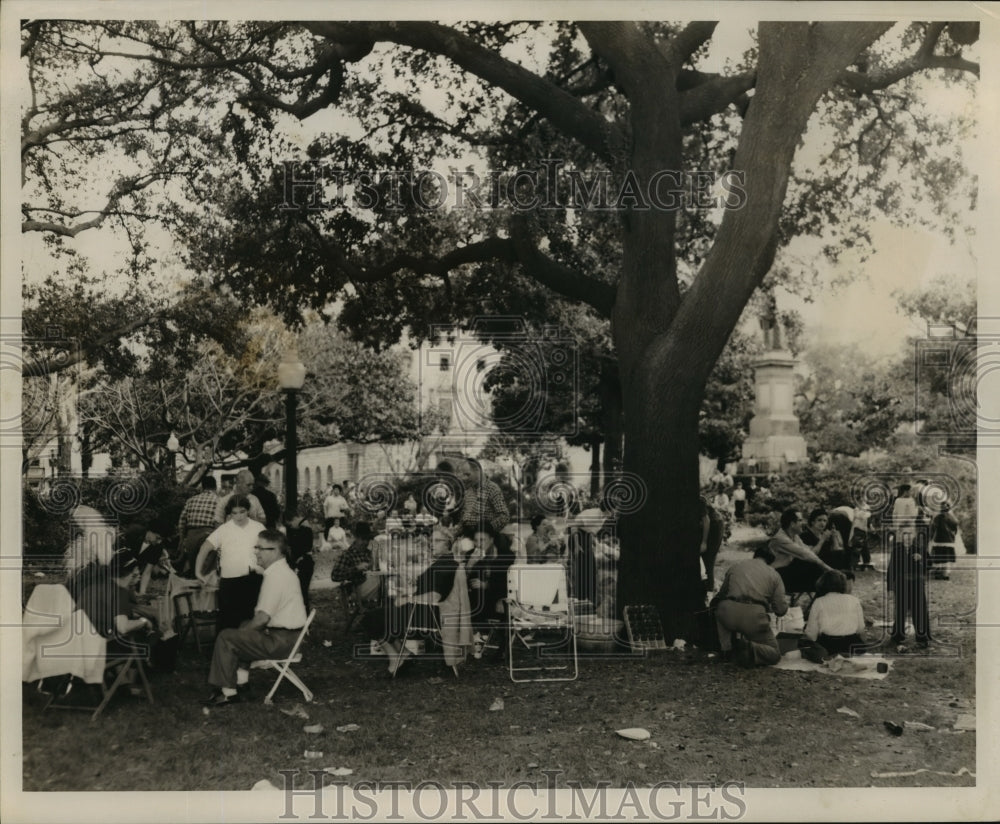 Many People Picnic During Carnival at Mardi Gras in New Orleans - Historic Images