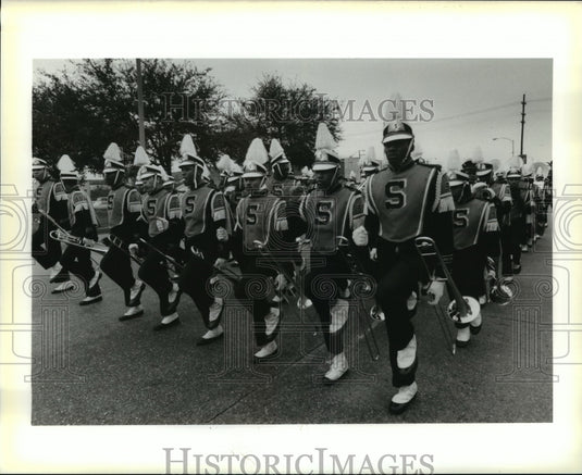 1989 High Stepping Southern University Band in Zulu Carnival Parade - Historic Images