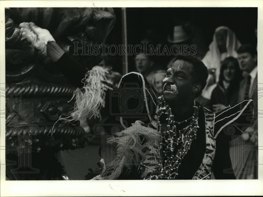 1984 Masker in Parade with Krewe of Zulu at Mardi Gras  - Historic Images