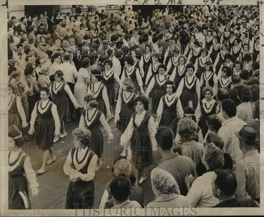 1962 Marchers in the Venus parade in New Orleans on Mardi Gras - Historic Images