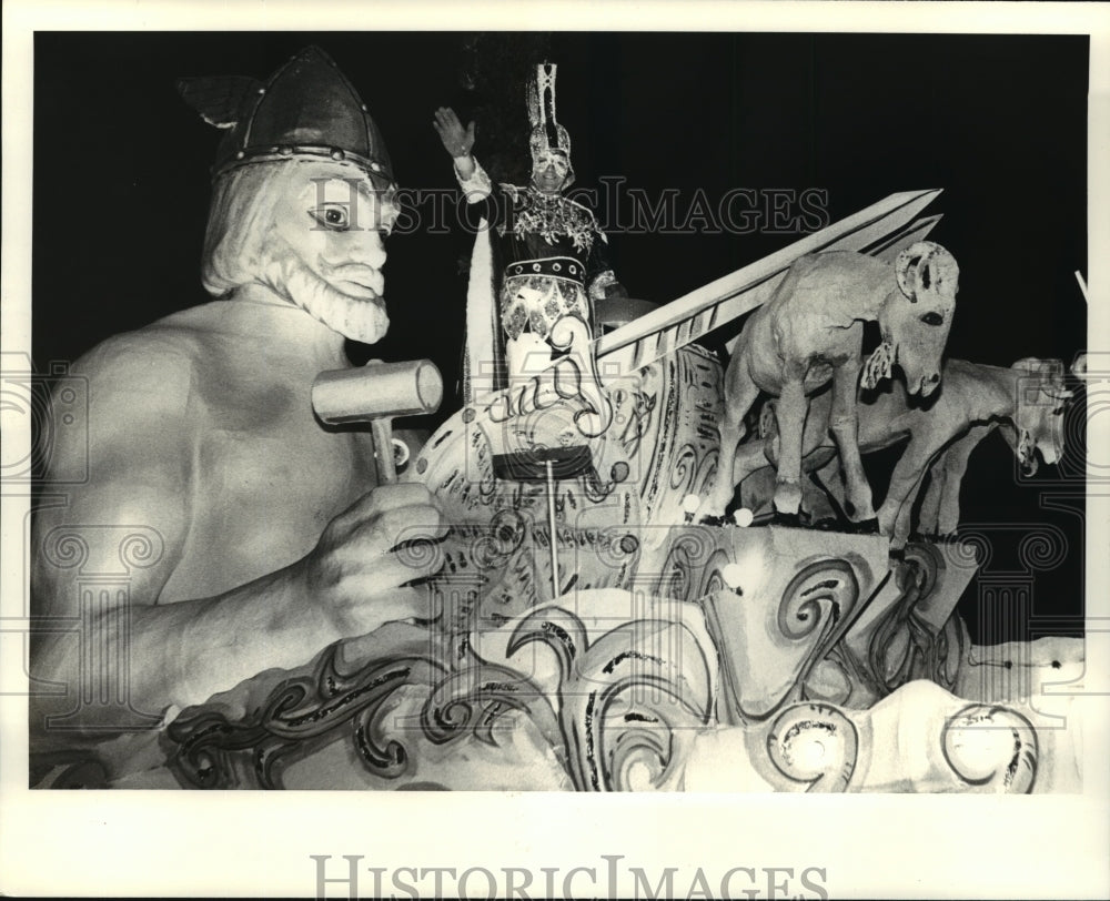 1980 First Captain of the Krewe of Gladiator parade on Mardi Gras - Historic Images