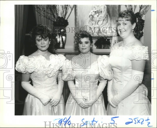 1990 Carnival Maids Catherine & Theresa Desobry & Melinda Koon - Historic Images