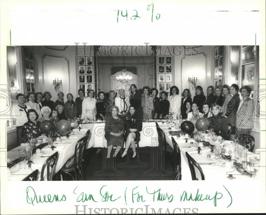 1991 Mardi Gras, Former Queen's of Rex at Antoine's Restaurant - Historic Images
