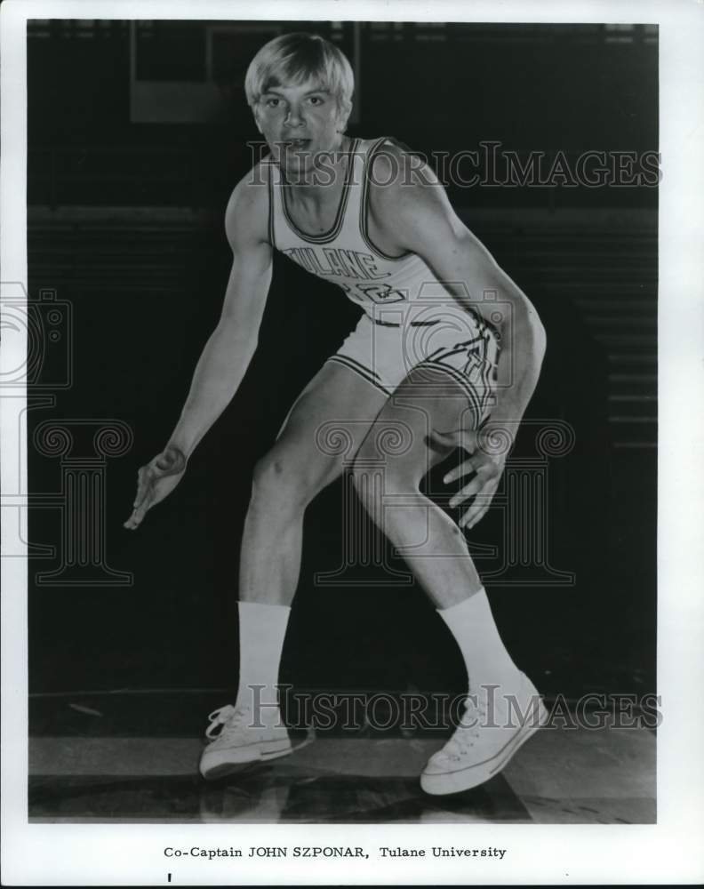 1972 Press Photo Co-Captain John Szponar, Tulane University Basketball Team - Historic Images