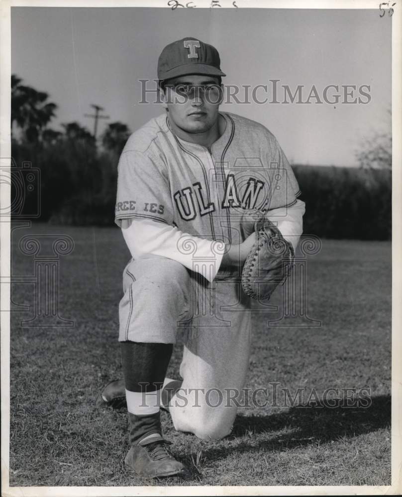 Press Photo Baseball catcher Emmett Zelenka of Tulane- Historic Images