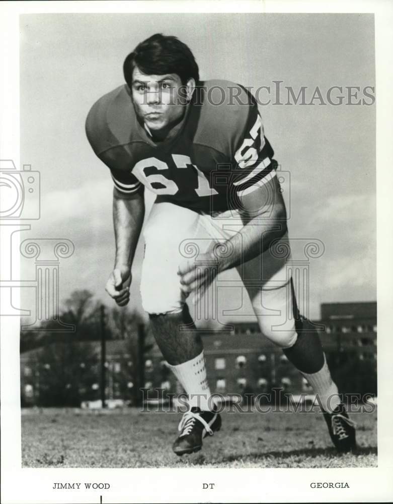 1971 Press Photo Jimmy Wood, Defensive Tackle, Georgia football player - Historic Images