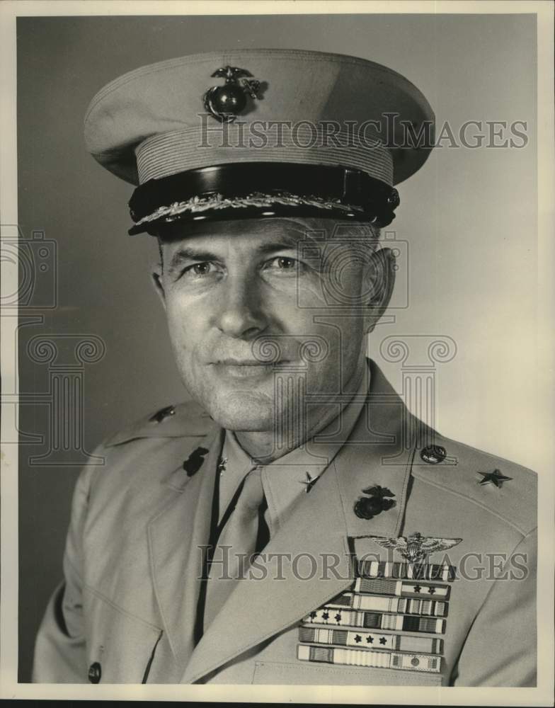 1966 Press Photo Brigadier General Robert P. Keller in Closeup Portrait - Historic Images