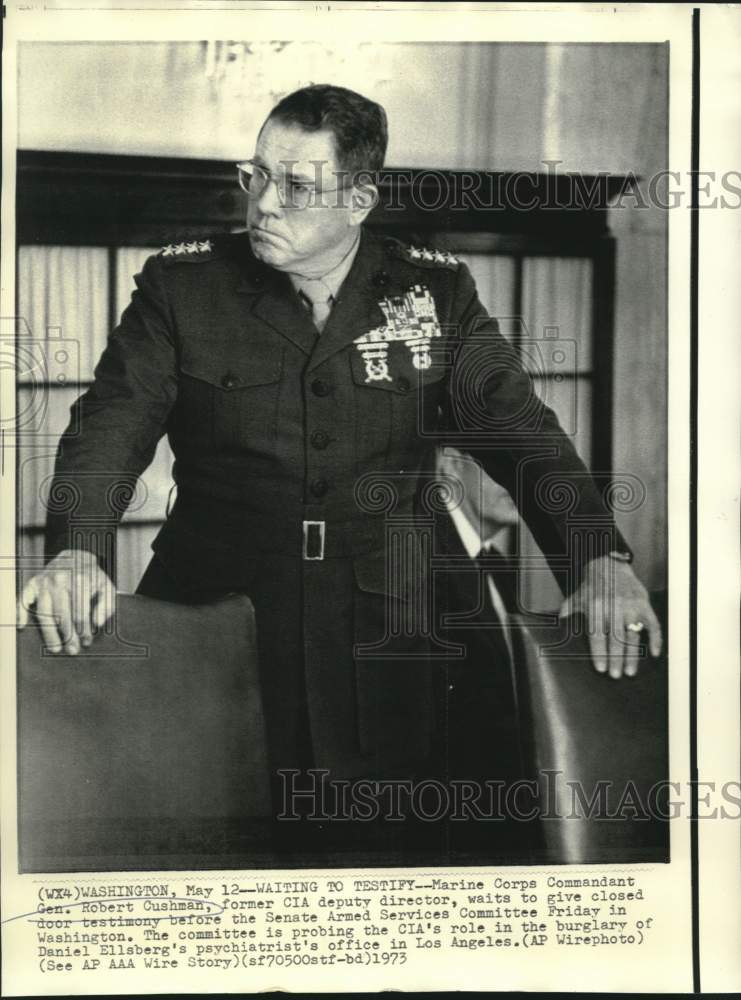 1973 Press Photo Marine Corps Commandant General Robert Cushman in Washington - Historic Images