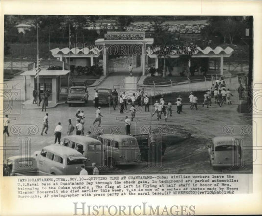 1962 Cuban Civilian Workers leave U.S. Naval Base at Guantanamo Bay-Historic Images