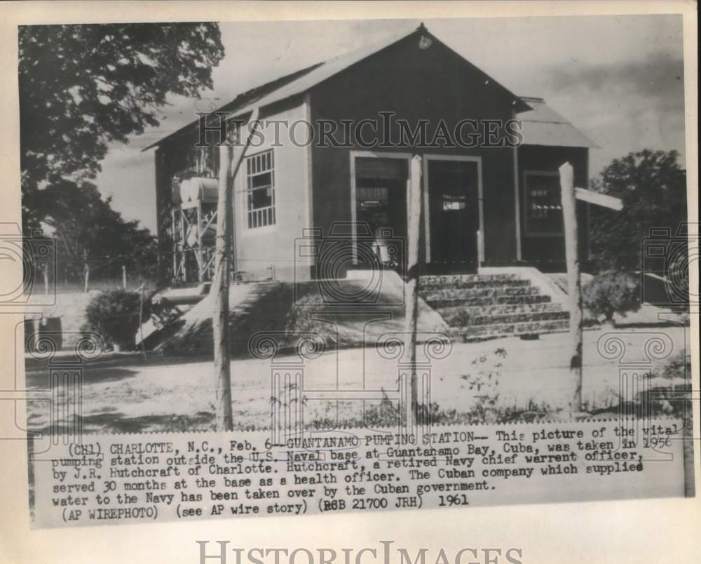 1961 Press Photo Pumping station outside U.S. Naval Base at Guantanamo Bay, Cuba - Historic Images