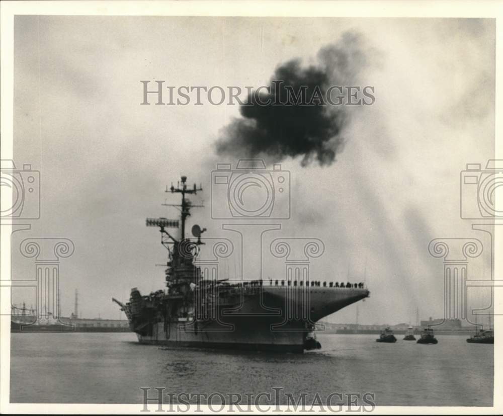 1967 USS Wasp at New Orleans port-Historic Images