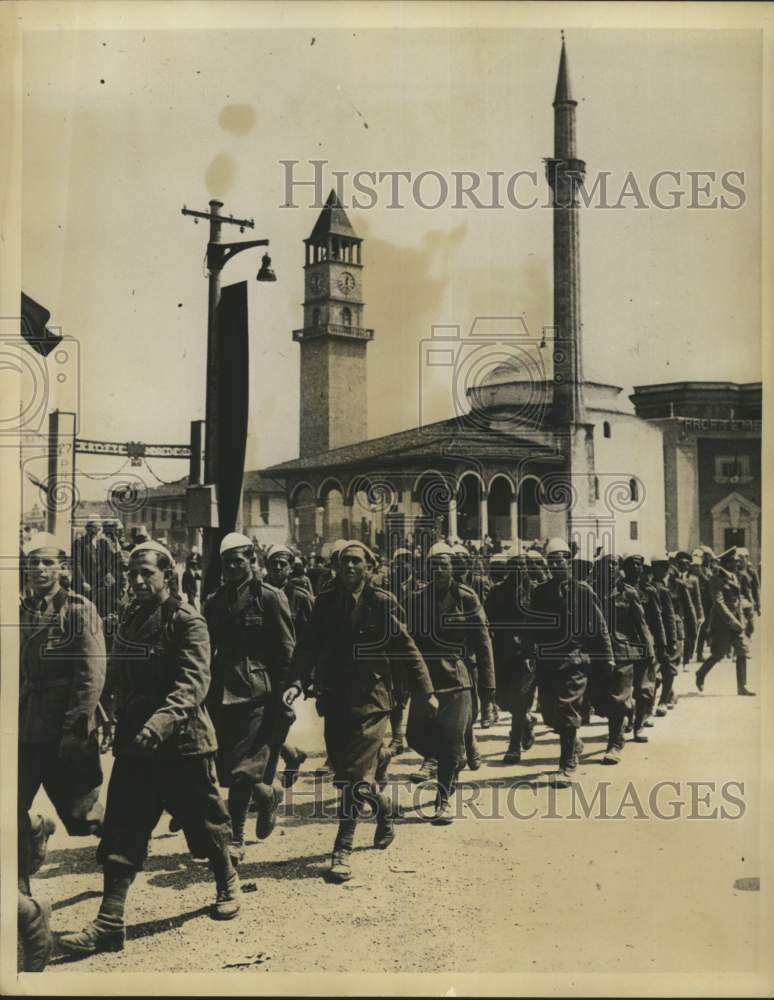 1939 Albanian Troops of Tirana Garrison on Parade - Historic Images