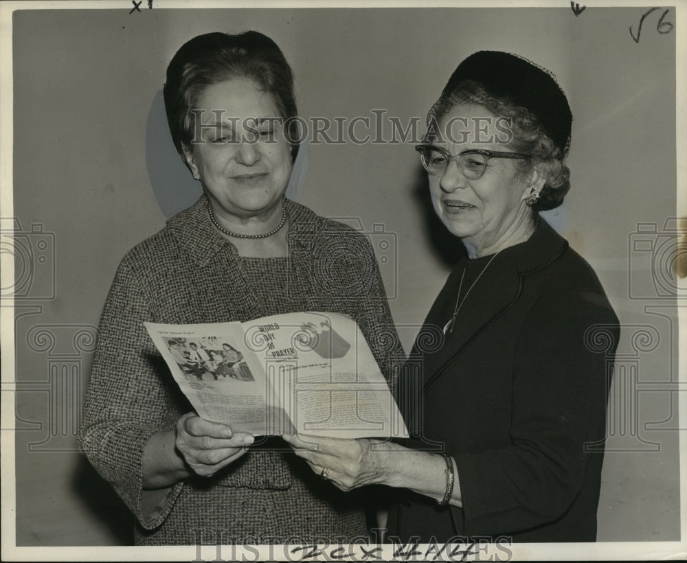 1967 Mrs. Joseph Bowen &amp; Mrs. Jefferson Ruck plan for Day of Prayer - Historic Images