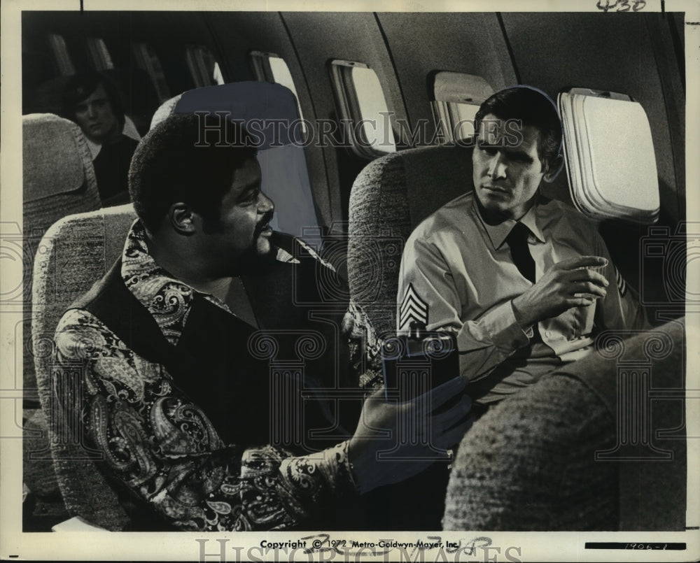 1972 Roosevelt Grier &amp; James Brolin in Movie &quot;Skyjacked&quot; - Historic Images