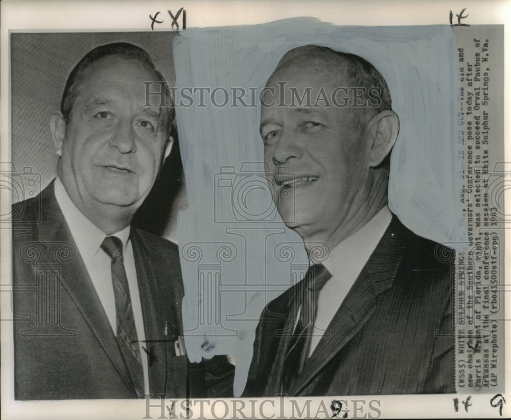 1963 Press Photo Southern Governors' Conference old & new chairmen - noo01667-Historic Images