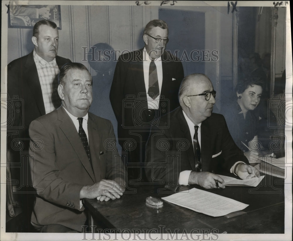 1956 Old and new officers of the Orlean parish Democratic executive - Historic Images