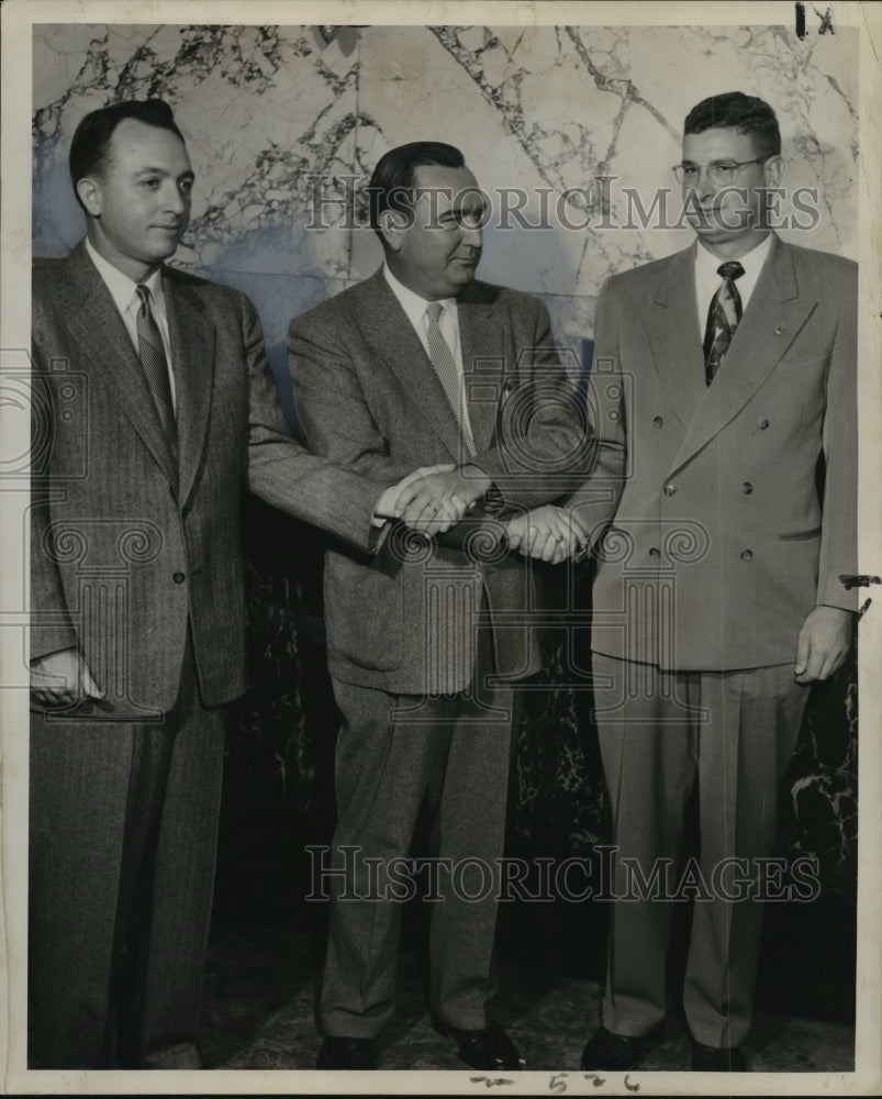 1953 Press Photo Senator J.O. Clark welcomes two new senators at Jackson-Historic Images