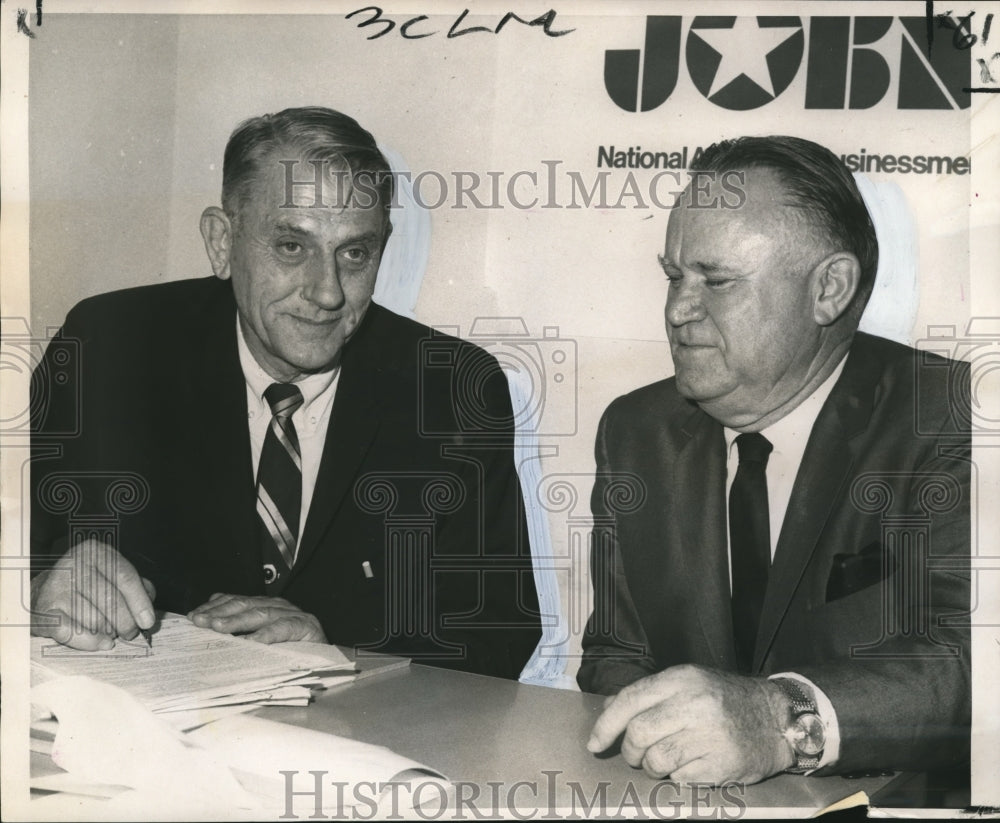 1968 William T. Bailey, Henry Zac Carter in Business Meeting - Historic Images