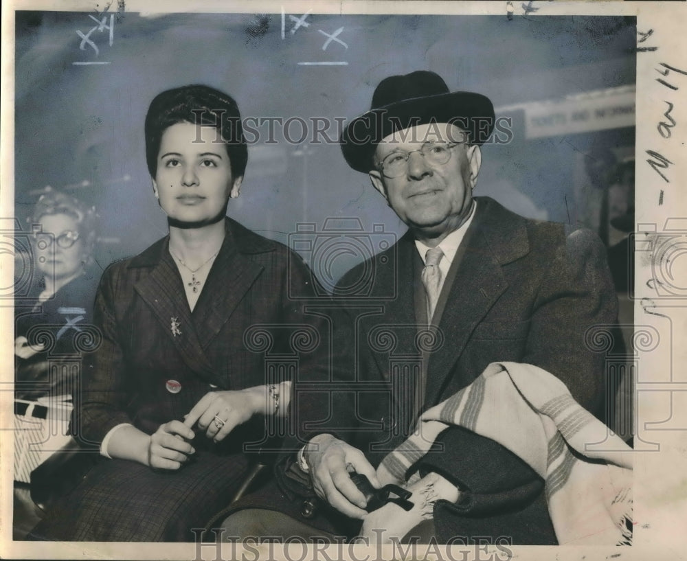 1959 Celist Pablo Casals with his wife during interview - Historic Images