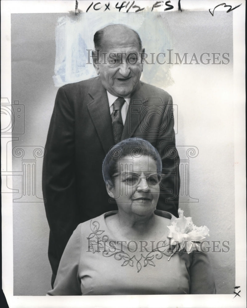 1975 Mr. and Mrs. M. J. Burke celebrate 50th Wedding Anniversary - Historic Images