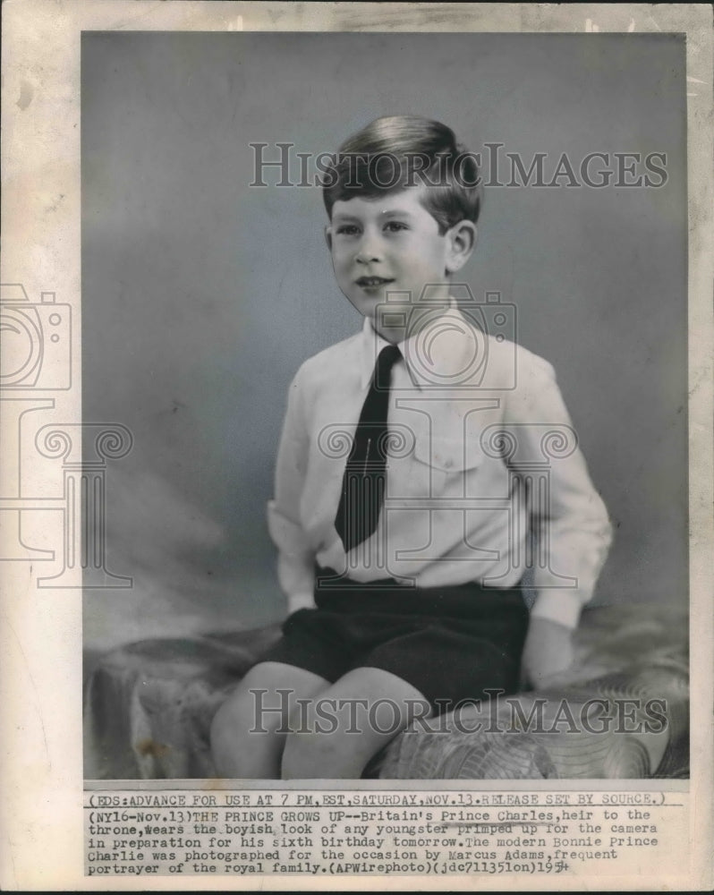 1954 Press Photo Britain&#39;s Prince Charles, heir to the throne - noo05173-Historic Images