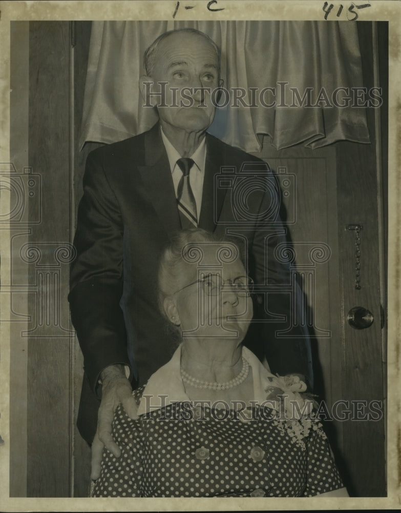 1968 Mr. &amp; Mrs. Richard Hooper celebrating 50th wedding anniversary - Historic Images