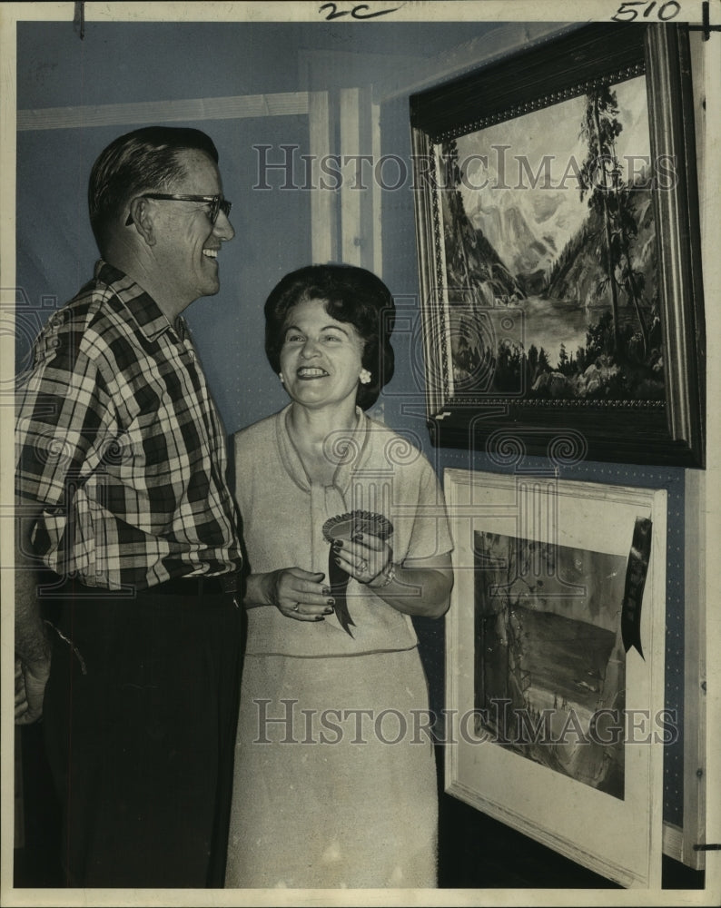 1966 Mrs. A. Calico &amp; William Collins Win New Orleans Art Guild Show - Historic Images