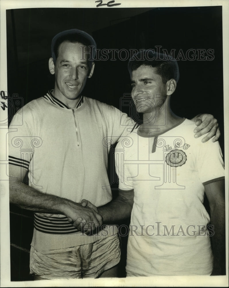 1966 Press Photo Hurdles winner Owen Creppel &amp; 75-yard-dash winner Jack Theriot - Historic Images