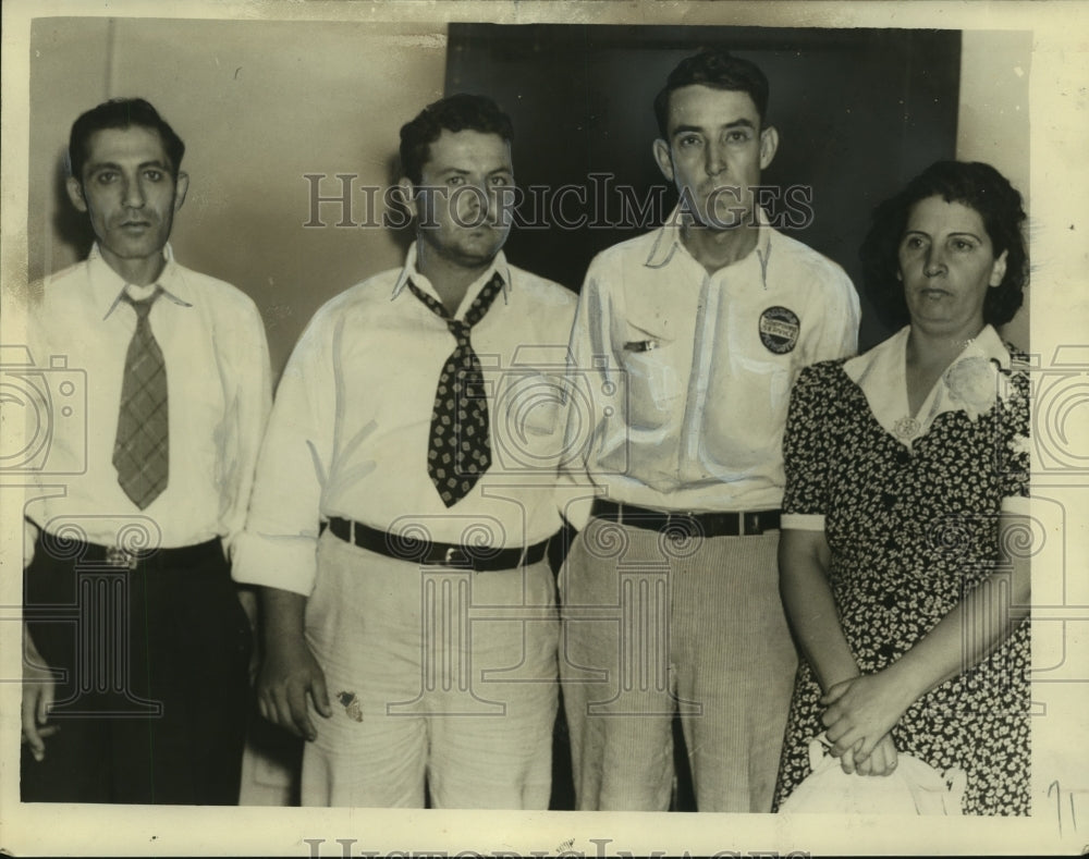 1940 Press Photo Group charged with Arson-Murder of Eugene F. Clark, New Orleans-Historic Images