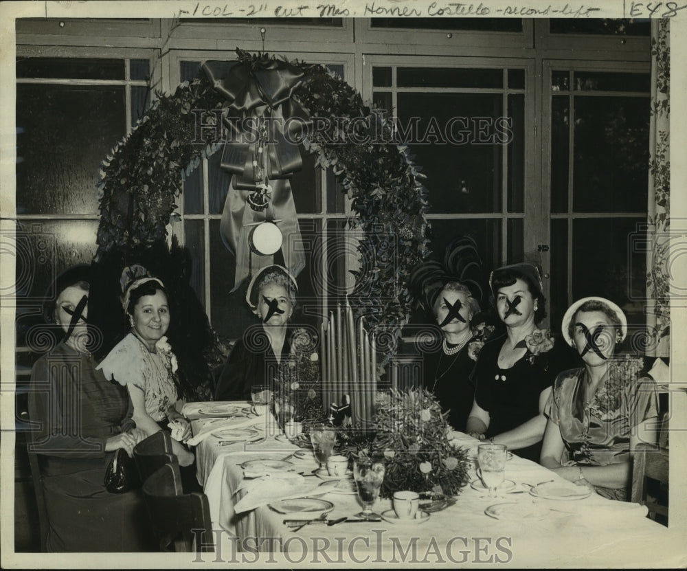 1949 Press Photo Lakeview Garden Club Christmas Party, New Orleans Country Club - Historic Images