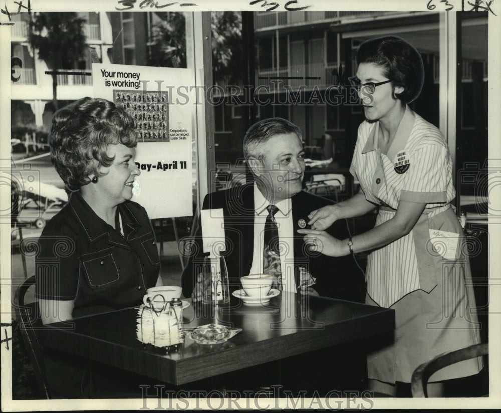 1969 Mrs. J. B. Delerno raising money, Crippled Children&#39;s Hospital - Historic Images