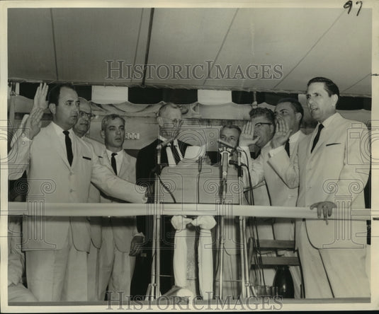 1962 Seven councilmen take oath from Judge Richard T. M'Bride-Historic Images